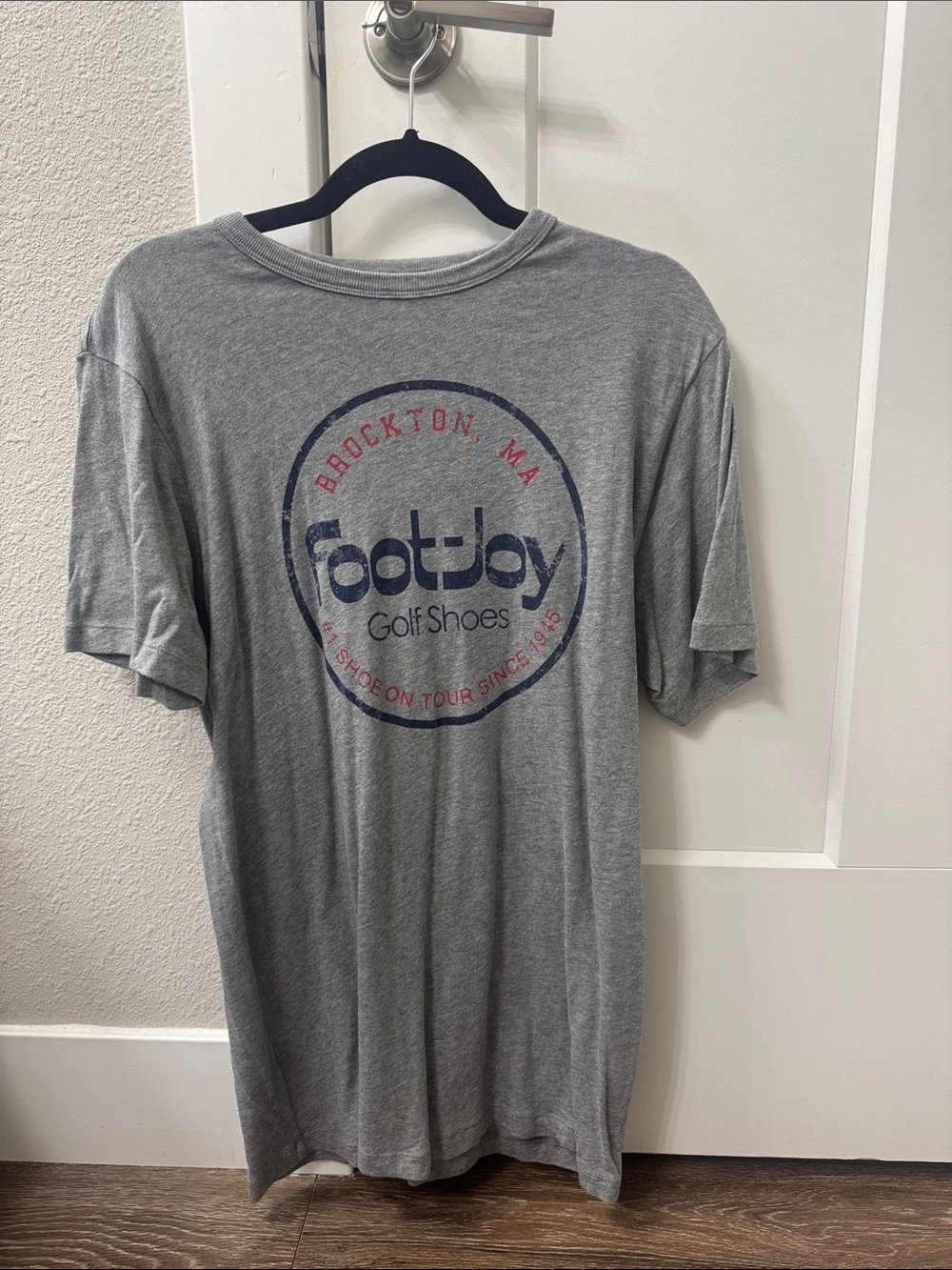 FootJoy Gray T-Shirt with Navy and Red Back Logo